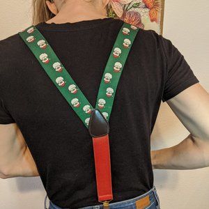 Red/Green - Santa Face Suspenders